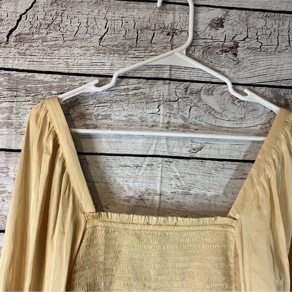 J. Crew Square Neckline Smocked Featherweight Satin Crop Top - Picture 9 of 13